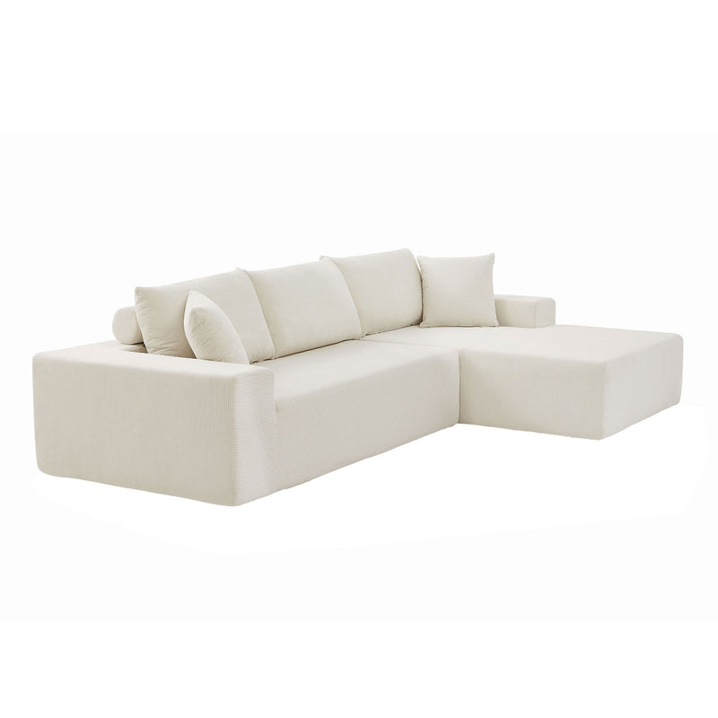 Modular Sectional Living Room Sofa Set Upholstered Sleeper Sofa for Living Room, Bedroom, Salon, 2 PC Free Combination, L-Shape, BEIGE