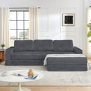 Modern Minimalist L Shape Modular Sectional Sofa, Corduroy Couch