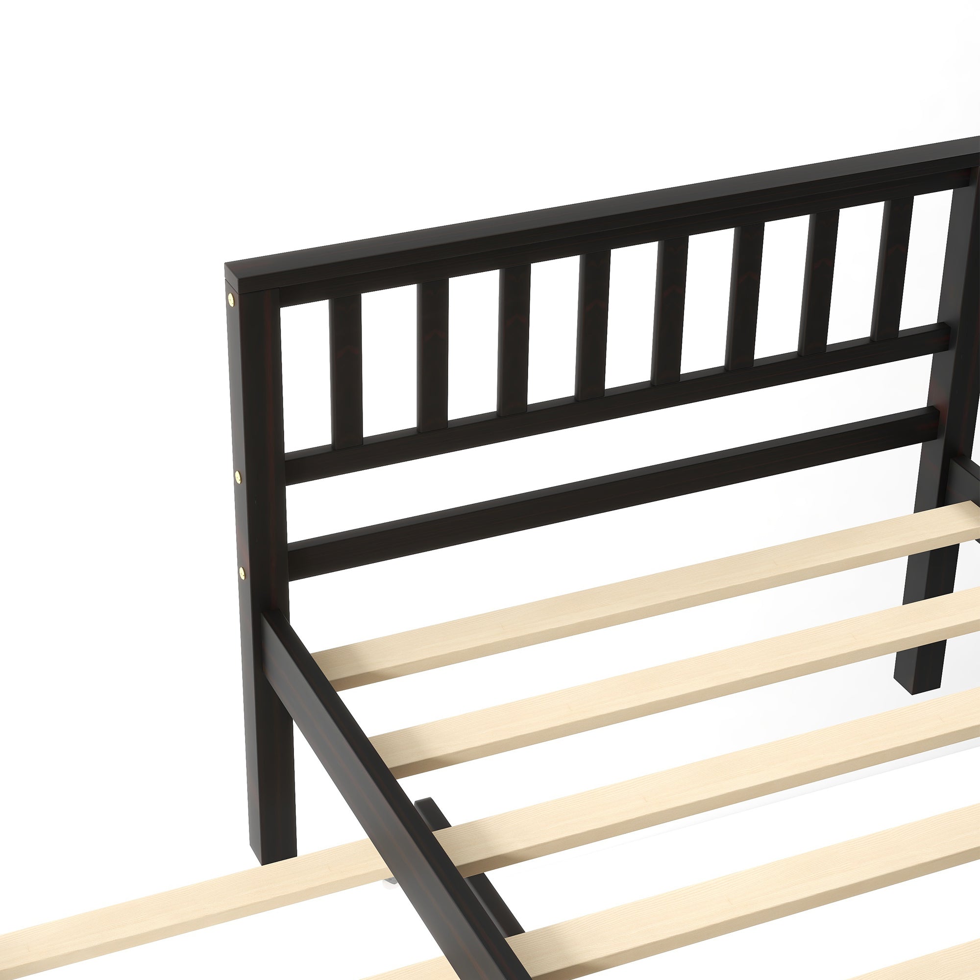 Twin Bed with Trundle, Platform Bed Frame with Headboard and Footboard, for Bedroom Small Living Space,No Box Spring Needed,Espresso(Old SKU:W50440557) - Atlantic Fine Furniture Melbourne FL