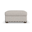 Milo - Fabric Cocktail Ottoman With Nailhead Trim