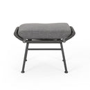 Outdoor Modern Boho Wicker Ottoman With Cushions (Set of 2)