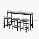 Modern Design Long Dining Table Set With 3 Stools