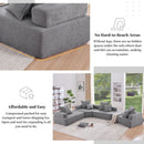 Frame For Oversized Modular U Shaped Sectional, Floor Couch Convertible Compressed Couch Spacious Foam Filled Sofa