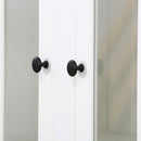 Retro Style Hutch Cabinet With Glass Door, China Cabinet For Home