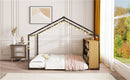 Bed House Frame With Shelves And Lights