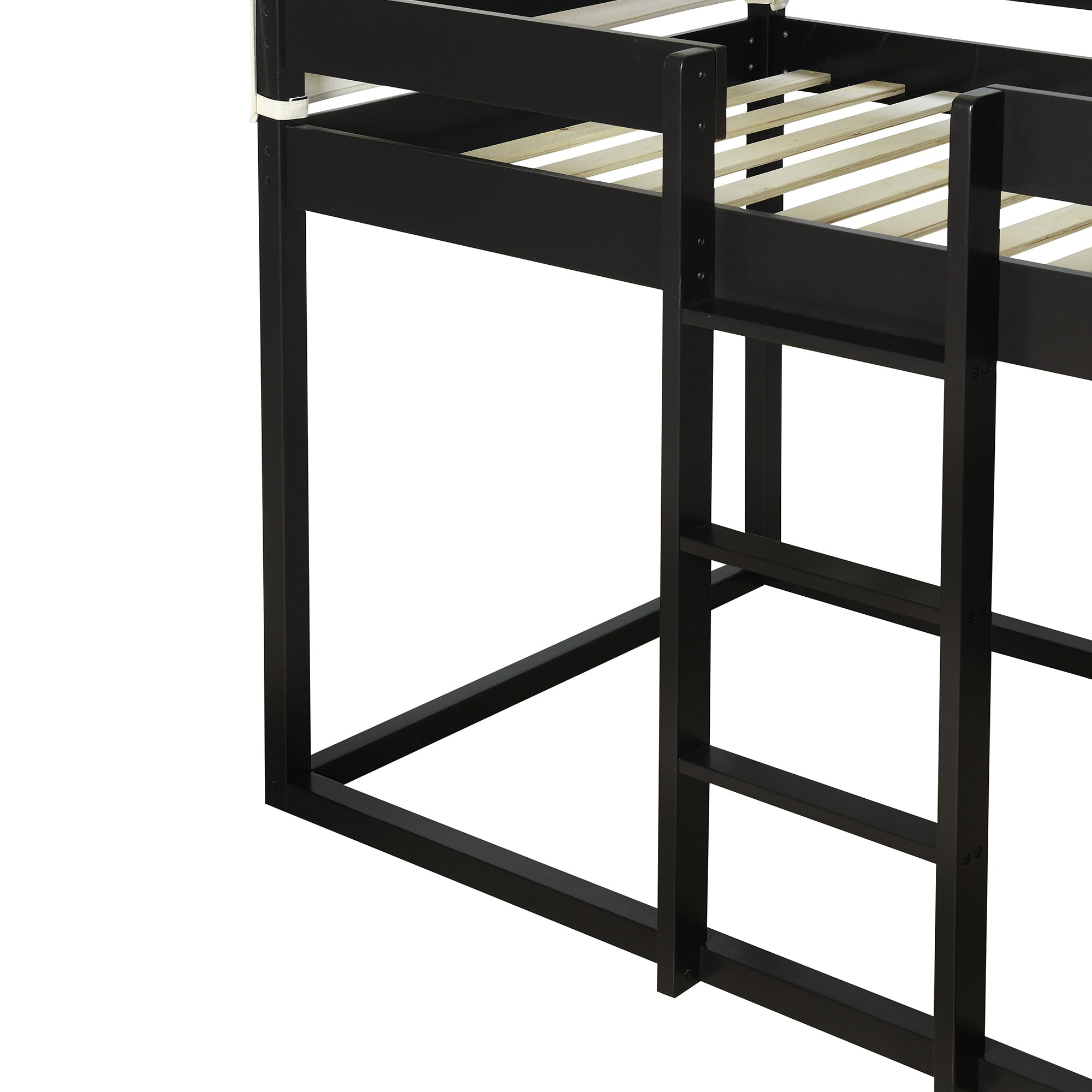 Twin Over Twin Bunk Bed Wood Bed with Tent, Espresso - Atlantic Fine Furniture Melbourne FL