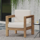Outdoor Club Chair With Cushion And A Shape Legs - Beige