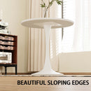 Round Dining Table Set With Tulip Design And 2 Chairs