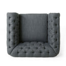 Luminex - Tufted Upholstered Club Chair With Nailhead Accents And Scrolled Tuxedo Arms