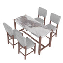 5 Piece Counter Height Dining Set With 4 Upholstered Chairs