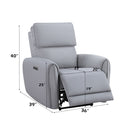 Jeromie - Power Motion Recliner With USB Port - Gray Synthetic Leather