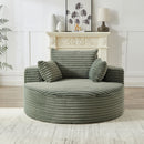 Single Swivel Chair, Fluffy Modern Sleeper, 360 Degree Swivel Chair For Living Room - Green