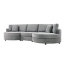 Modern 3 Seater Upholstered Sofa With Curved Design