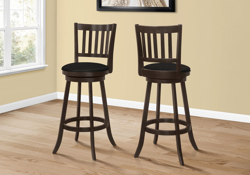 Swivel Stool Bar Height, Transitional Stylish Design (Set of 2)