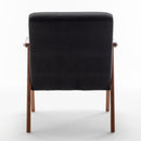 Mid Century Modern Accent Chair With Solid Wood Frame And Extra Thick Backrest