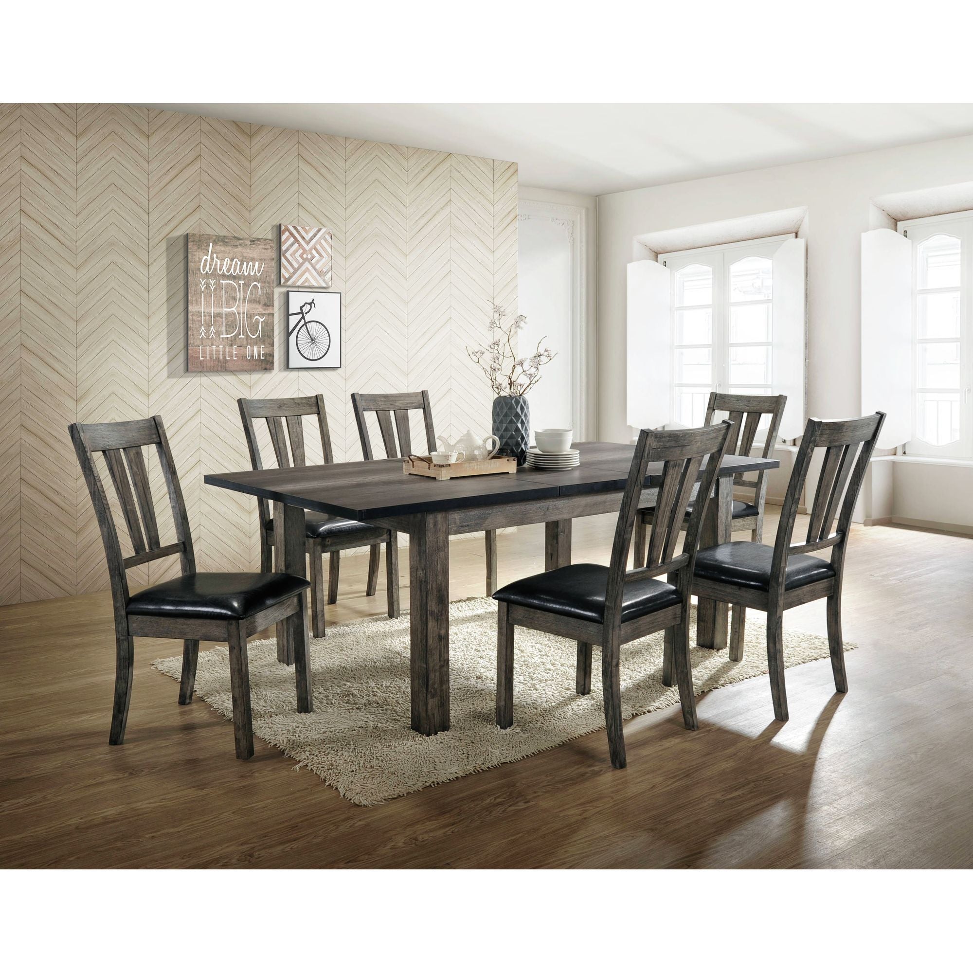 Nathan - Fan Back Chair With PU Seat (Set of 2) - Gray Oak