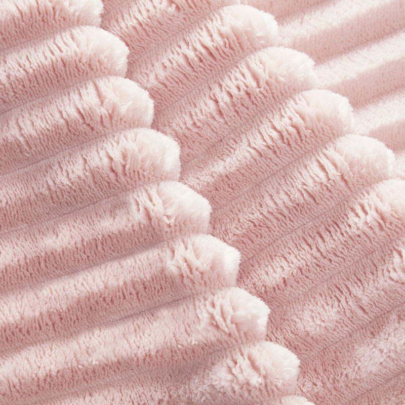 Multi Functional Sectional Sofa Bed With Independent Chaise Lounge And Functional Blanket, Convertible King Size Bed, Deep Seat - Baby Pink