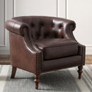 Ophelia - Button Tufted Accent Chair - Brown