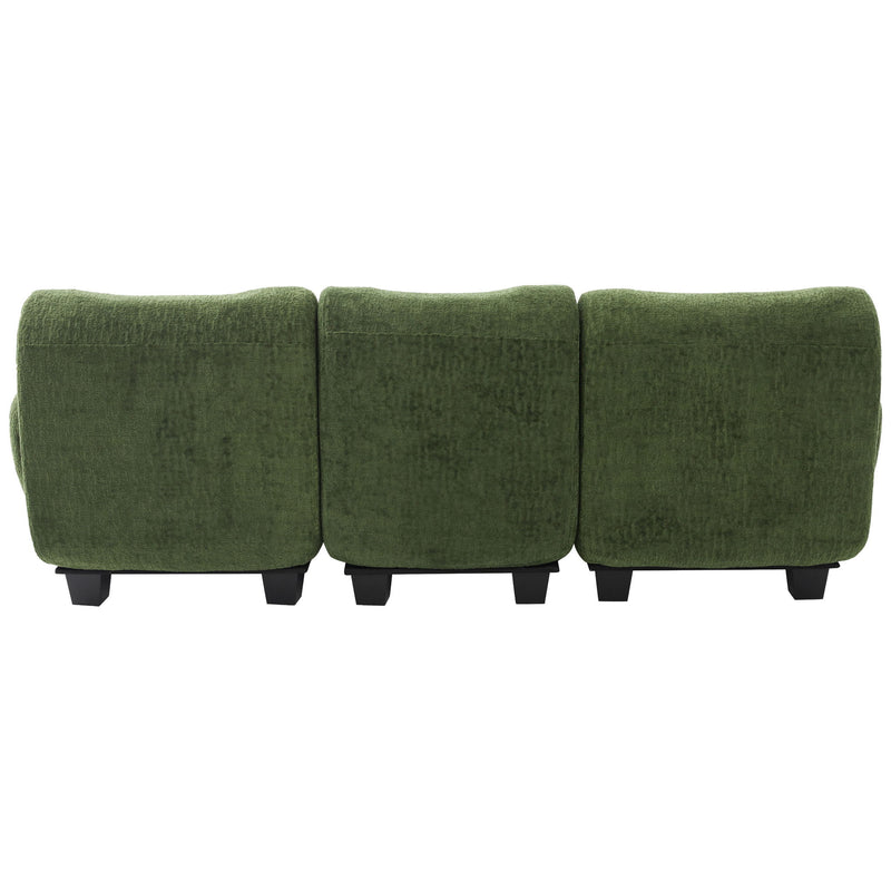 3 Seater Sofa Couch With Curved Armrests