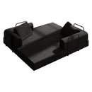 Convertible Sleeper Sofa Bed With Cylindrical Pillow, Fixed Shape Frame