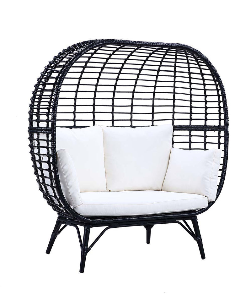 Penelope - Patio Lounge Chair - Cream Fabric & Black