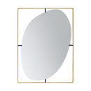 Poppy Mirror With Metal Frame Contemporary Design For Bathroom, Entryway Wall Decor