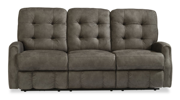 Devon - Fabric Power Reclining Sofa - Dark Brown