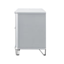 Laura - Nightstand With Sleek Frame And Fronts - Silver