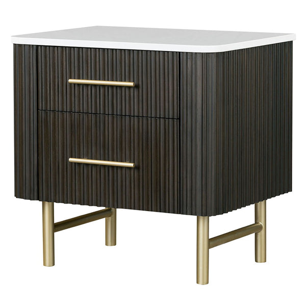 Clayten - Nightstand - Marble Top & Espreeso Finish