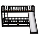 Low Bunk Bed With Slide, Fence And Ladder