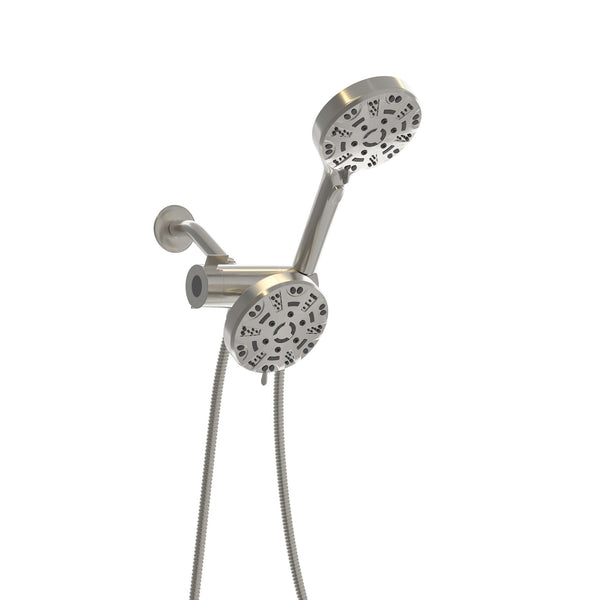 Multi Function Dual Shower Head 4.7" Rain Showerhead & 8 Function Hand Shower System - Brushed Nickel