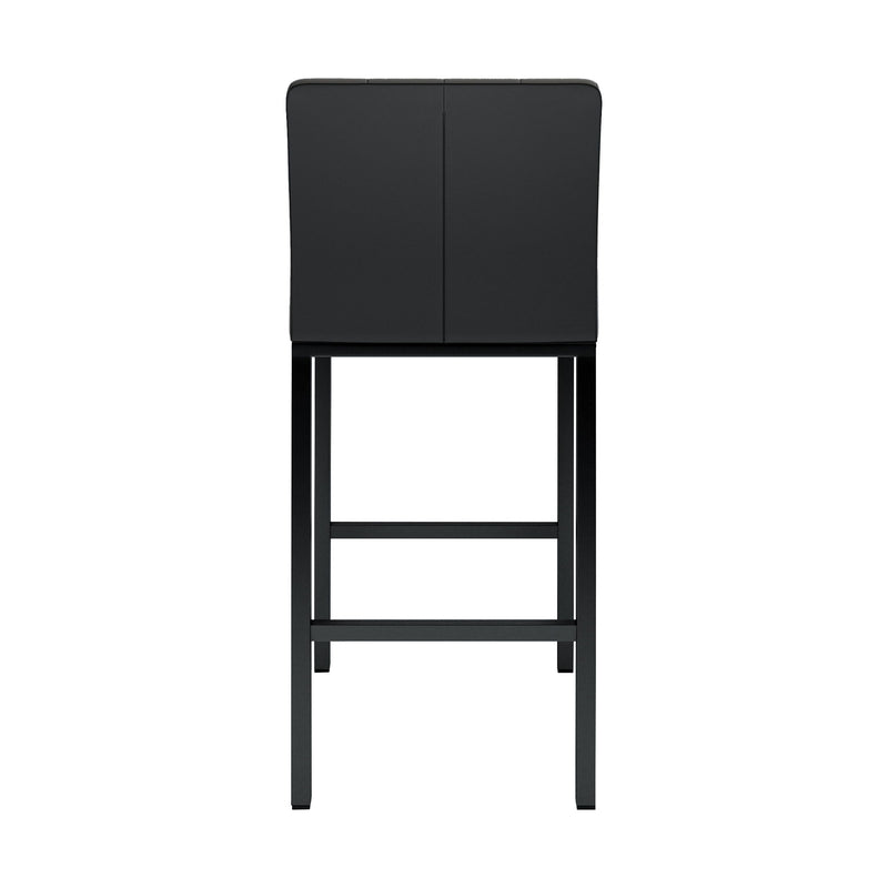 Modern Design High Stool With Metal Legs For Kitchen And Restaurant (Set of 2) - Black