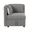 122.8" Convertible Modular Minimalist Sofa Free Combination 4 Seater Sofa Chenille Fabric Sectional sofa with 5 Pillows for Living Room, Office, Apartment, Small Space, Gray