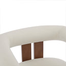 Modern Upholstered Round Arm Accent Chair With Velvet Upholstery