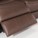 Genuine Leather Non Power Reclining Sofa With Drop Down Table, Stainless Steel Cupholders And Magazine Bag