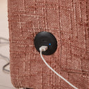 Chenille 2 Seater Sofa With LED Light, USB Charging Port, And Storage Bag