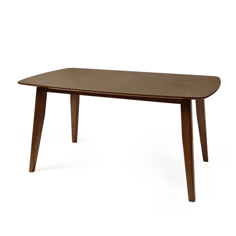 7 Piece Mid - Century Dining Set With Upholstered Dining Chairs, Dining Table