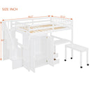 Loft Bed With Stairs, Bookshelf, Drawers, Desk & Wardrobe, Space Saving Multifunctional Furniture