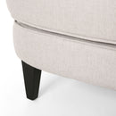 Stylish Club Chair And Ottoman Set With Birch Legs - Wheat