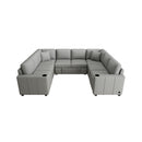 Convertible U-Shaped Sectional Sofa With Pull-Out Bed