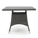 Outdoor Rattan Square Dining Table With 4 Legs - Gray