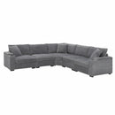 Convertible L Shaped Sectional Corner Couch With Armrest Storage Cup Holders USB Charger, Irregular Corner Oversized Comfy Modular Sofa