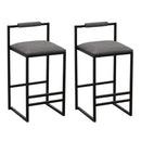 Elegant Bar Stool Set With Backrest And Footrest, Counter Height (Set of 2)