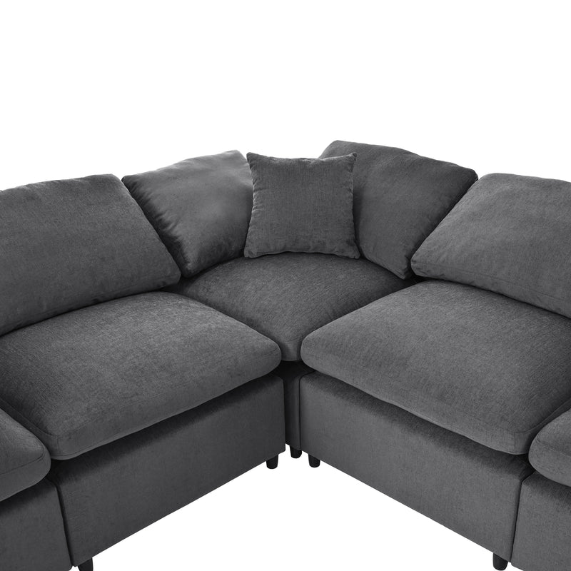 U_Style Oversized Modular Sectional Sofa with Ottoman L Shaped Corner Sectional for Living Room, Office, Spacious Space