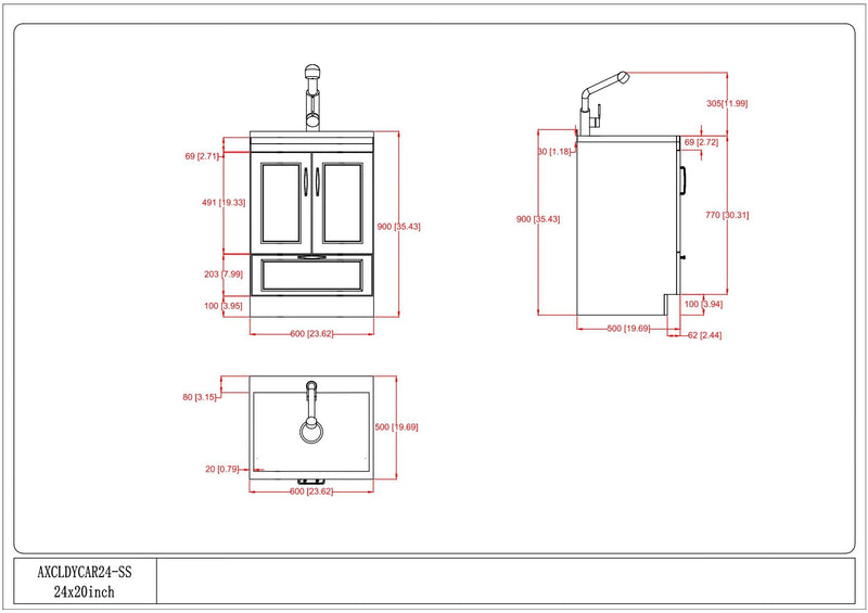 Cardinal - Laundry Cabinet With Faucet And Stainless Steel Sink - White