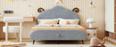Upholstered Platform Bed With Sheep Shaped Headboard
