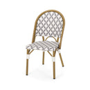 Chic French Bistro Chair With Durable Rattan And Aluminum Frame
