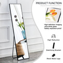 Aluminum Frame Minimalist Mirror, Bathroom Bedroom Wall Mirror, Elevating Contemporary Interiors, Can Be Wall Mounted Or Opened As A Standing Mirror - Black