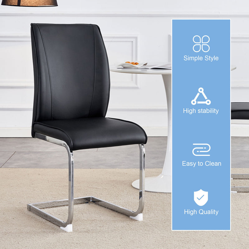Luxury Simple Arch High Resilience Dining Chair With Arched Leg