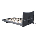 Full Size Upholstered Platform Bed With LED Lights, USB Ports And Outlets - Gray